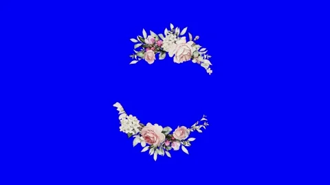Animated flower frame on green screen Stock Footage 151140167