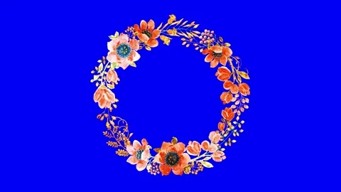 Animated flower frame on green screen Stock Footage 151140341