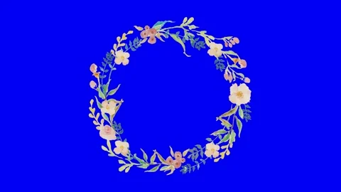Animated flower frame on green screen Stock Footage 151140718
