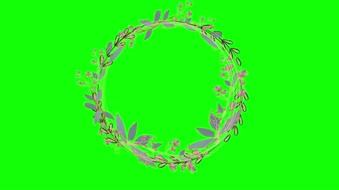 Animated flower frame on green screen Stock Footage 151237718