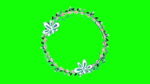 Animated flower frame on green screen Stock Footage 151237956