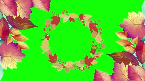 Animated flower frame on green screen Stock Footage 151238481