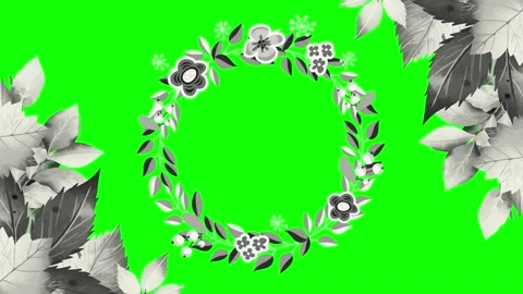 Animated flower frame on green screen Stock Footage 151238518