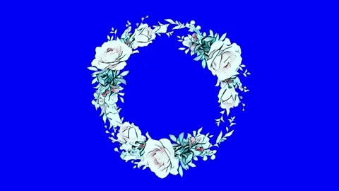 Animated flower frame on green screen Stock Footage 151238709