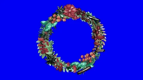 Animated flower frame on green screen Stock Footage 151239103