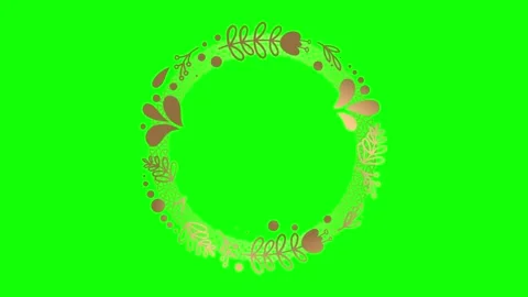 Animated flower frame on green screen	 Stock Footage 151239690