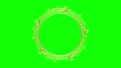 Animated flower frame on green screen Stock Footage 151239795