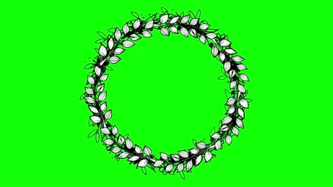 Animated flower frame on green screen Stock Footage 151239853