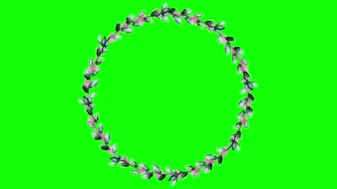 Animated flower frame on green screen Stock Footage 151239887