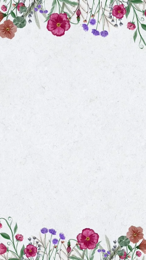 Animated flowers on paper 30 sec, vertical Stock Footage 188669557