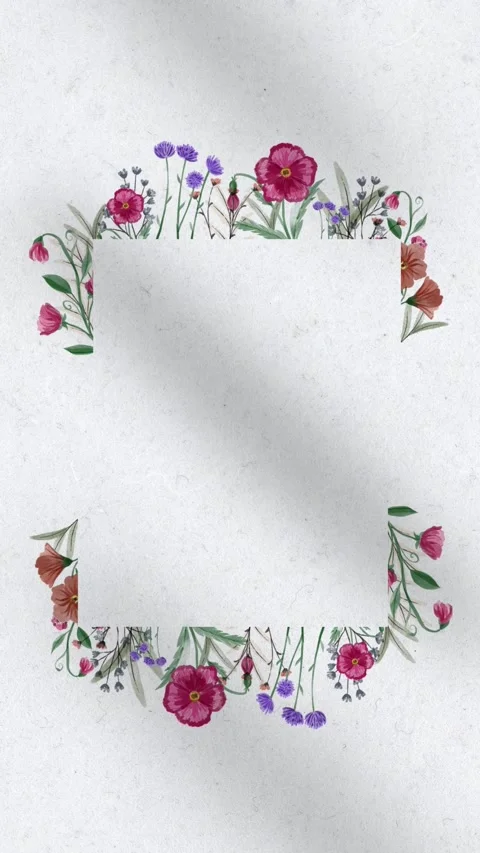 Animated flowers on paper 30 sec, vertical Stock Footage 188669568