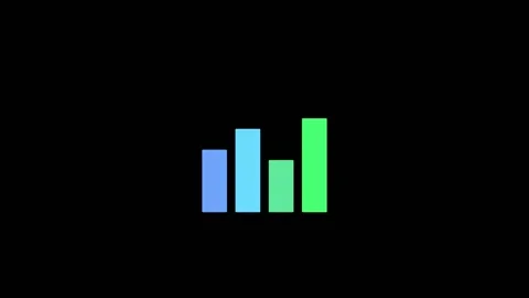Animated Fluctuating Colorful Bar Chart on Black Background 4K Vídeo Stock 338288086