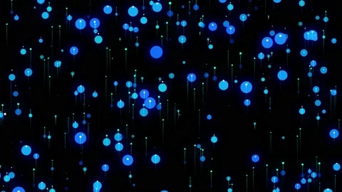 Animated flying blue shining circles on a black background. Stock Footage 209669716