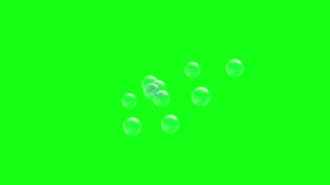 Animated flying bubble particles on green background Stock Footage 282684326