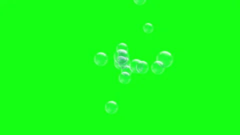 Animated flying bubble particles on green background Stock Footage 282684330