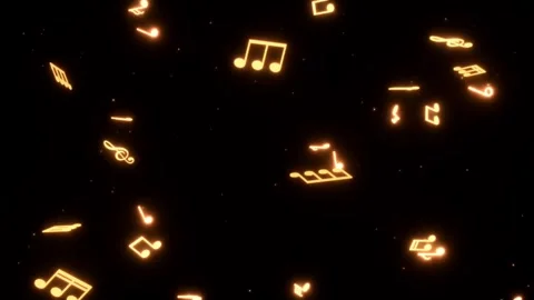 Animated Flying Music Notes Overlay, Seamless Loop, Transparent Background, 4K Stock Footage 274454934
