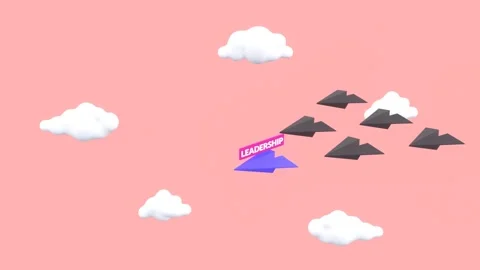 Animated Flying Paper Planes, Representing Leadership With Copy Space For Text. Stock Footage 305736969