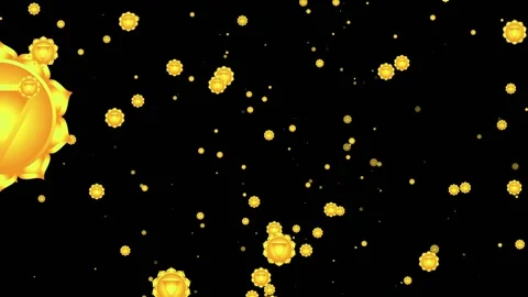 Animated flying Solar Plexus chakra symbol Stock Footage 142413426