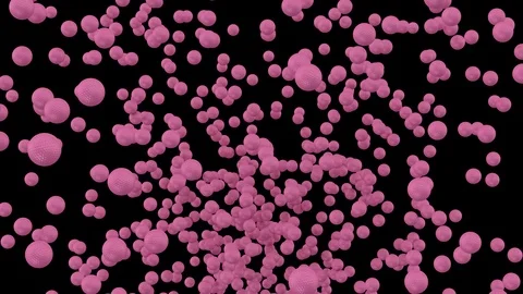 Animated flying toward camera a lot of pink plain golf balls Stock Footage 85533302