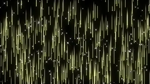 Animated flying yellow shining lines on a black background. Stock Footage 232871463