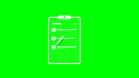 Animated Folder with Documents and Charts Icon on Green Screen Background Видео 348033504