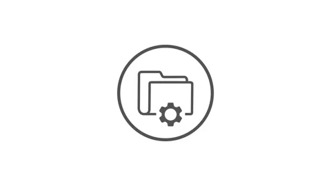 Animated folder icon and gears Stock Footage 329351945