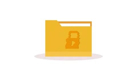 Animated folder icon with a lock symbolizing data security and secure acces.. Stock Footage 339273155