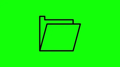 Animated folder icon opening and zooming on green screen background for projects Stock Footage 330156652