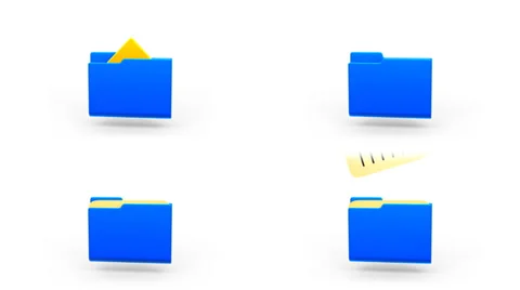 Animated Folder Icons. Blue version. Stock Footage 30718502
