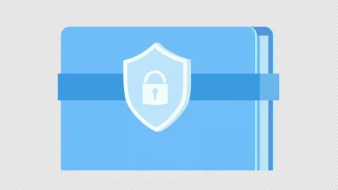 Animated folder with lock shield. Stock Footage 273043067