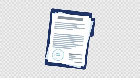 Animated folder with paper documents. Clipboard. Corporate and business concept. Stock Footage 201259856