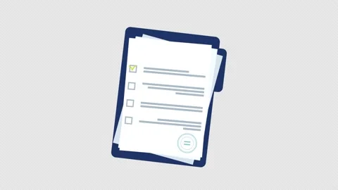 Animated folder with paper documents. Clipboard. Corporate and business concept. Stock Footage 201259994