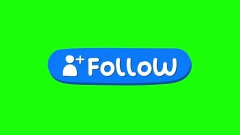 Animated Follow Button Icon on Green Background Stock Footage 328640129