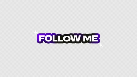Animated 'Follow Me' Text with Sparkles on Black Background Sticker Stock Footage 334465414