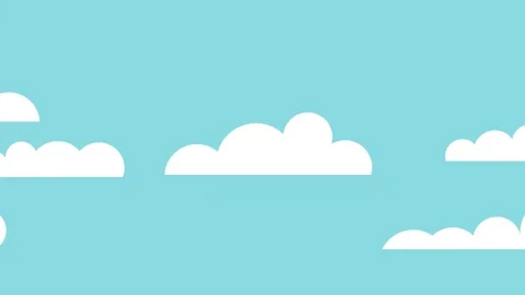 Animated footage shows white clouds moving slowly across a blue sky, creati.. Stock Footage 340537966