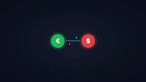 Animated forex currency pair exchange rate, horizontal 16:9 seamless loop HD Video stock 345160755