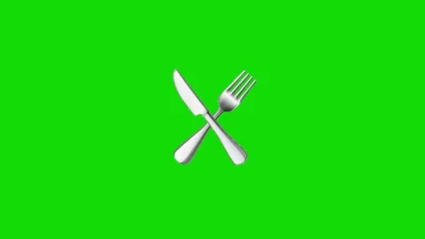 Animated Fork And Knife Green Screen Stock-Footage 336658530