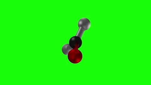 Animated Formaldehyde Molecule Spinning over Green Screen Vídeo Stock 337914196
