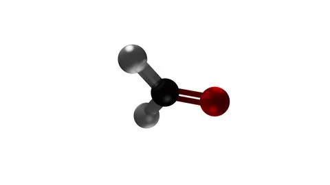 Animated Formaldehyde Molecule Spinning over White Stock Illustration