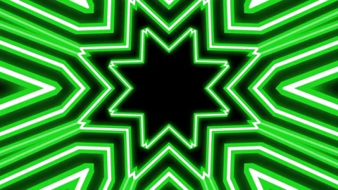 Animated forward flight through a tunnel of glowing green star shapes Stock Footage 317292442