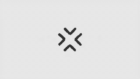 Animated four arrows pointing inward charcoal stroke icon Stock Footage 340285223