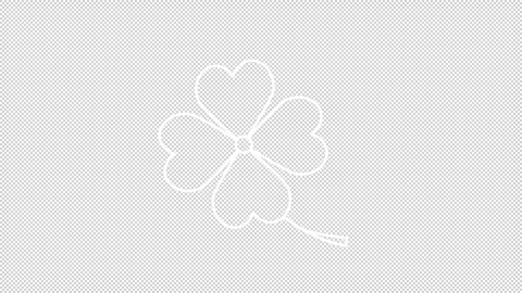 Animated four leaf clover white icon Stock Footage 303135795