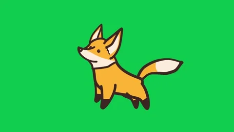 Animated fox on green screen ideal for nature wildlife or creative Stock Footage 309099654