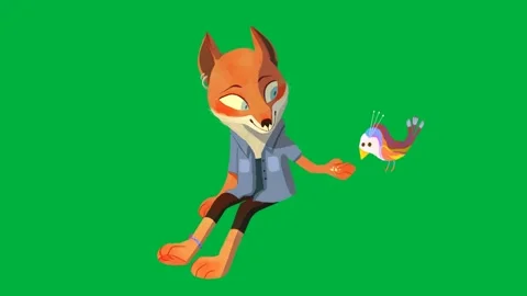 Animated fox standing on green screen pe... | Stock Video | Pond5