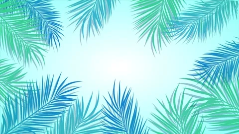 Animated frame of coconut leaves moving in the wind Stock Footage 307369740