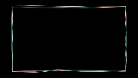 Animated frame with colorful dancing wavy lines forming a rectangle Stock Footage 317301453