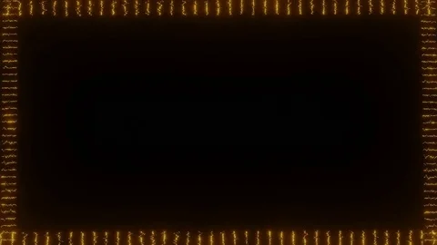 Animated frame composed of flashing small dots, orange glowing dots on black Stock Footage 126184913