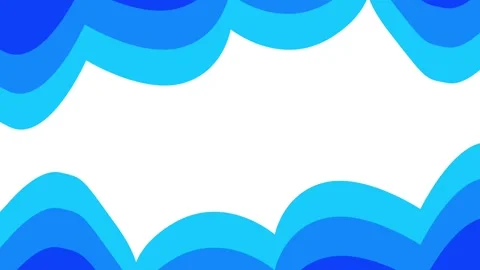 Animated frame of layered blue waves. Cartoon shapes in three shades of blue Stock Footage 317811914