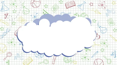 Animated frame in the shape of a white cloud with empty space for text Stock Footage 314817935