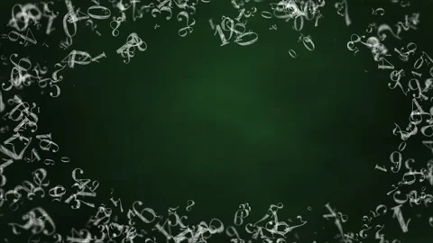 Animated frame with space for text on a green chalkboard. Hand drawn numbers Stock Footage 282198372